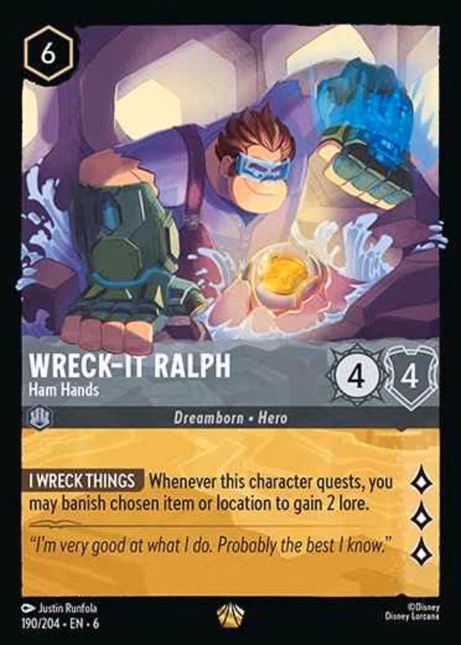 Wreck-It Ralph - Ham Hands Lorcana card (190/204, Azurite Sea)