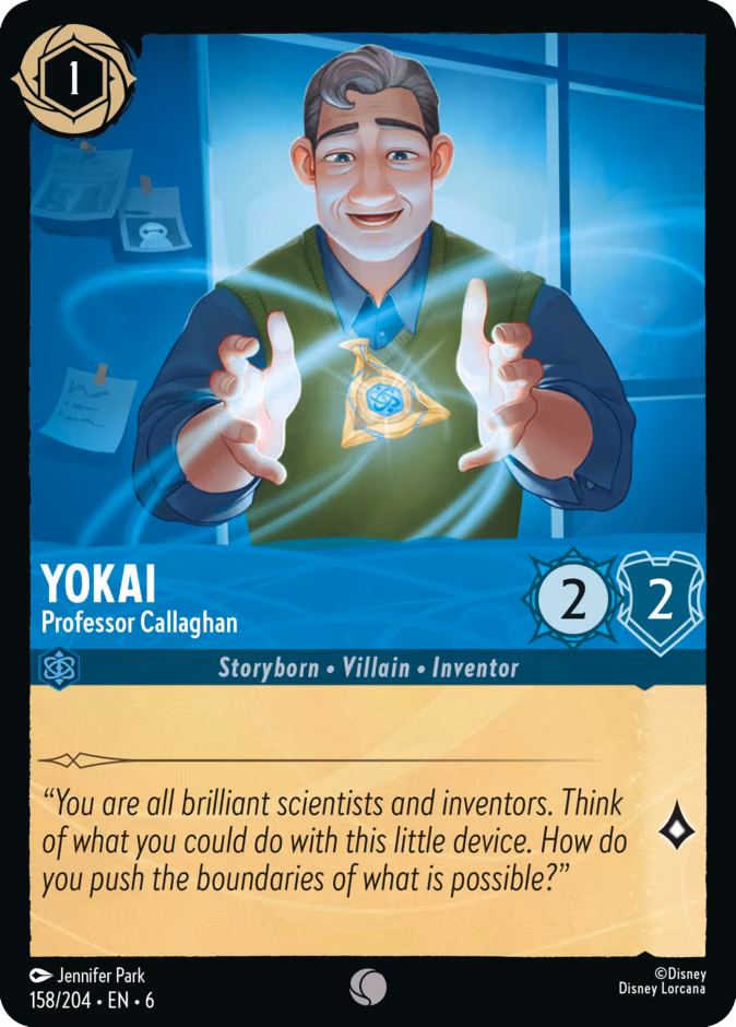 Yokai - Professor Callaghan Lorcana card (158/204, Azurite Sea)