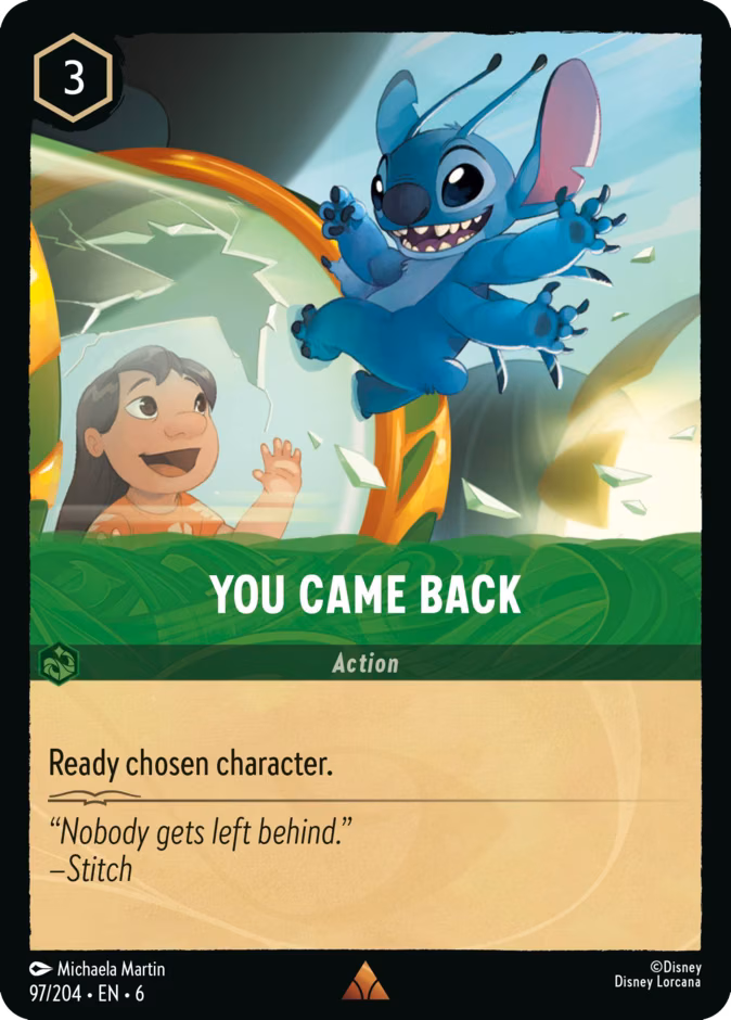 You Came Back Lorcana card (97/204, Azurite Sea)