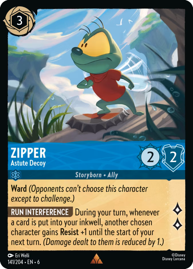 Zipper - Astute Decoy Lorcana card (141/204, Azurite Sea)