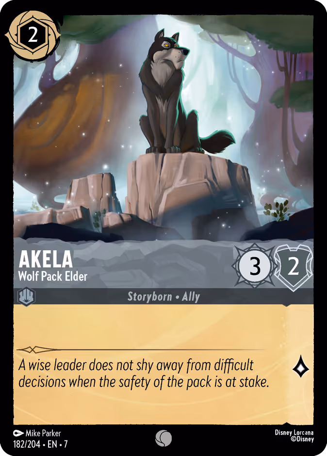 Akela - Wolf Pack Elder Lorcana card (182/204, Archazia's Island)