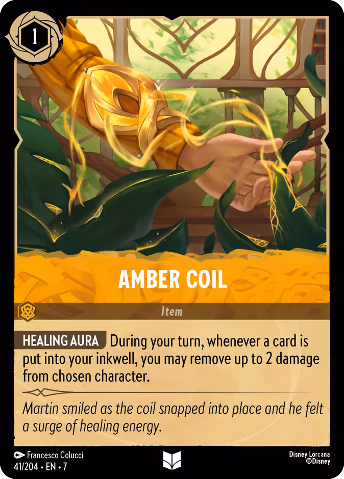 Amber Coil Lorcana card (41/204, Archazia's Island)