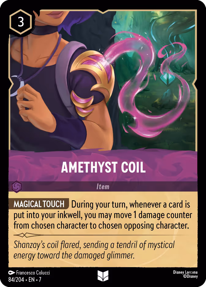 Amethyst Coil Lorcana card (84/204, Archazia's Island)