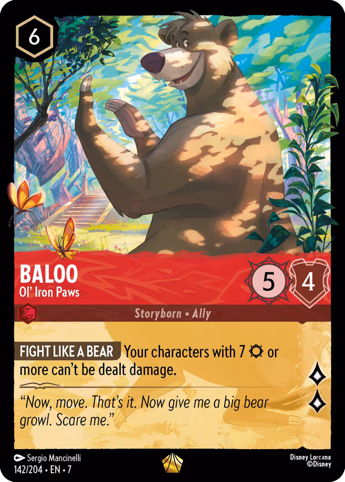 Baloo - Ol' Iron Paws Lorcana card (142/204, Archazia's Island)