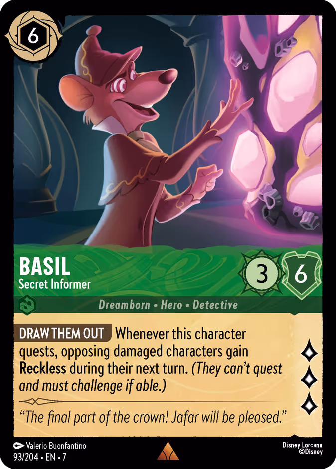 Basil - Secret Informer Lorcana card (93/204, Archazia's Island)