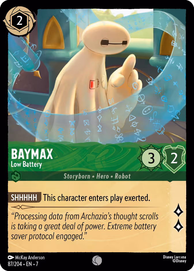 Baymax - Low Battery Lorcana card (87/204, Archazia's Island)