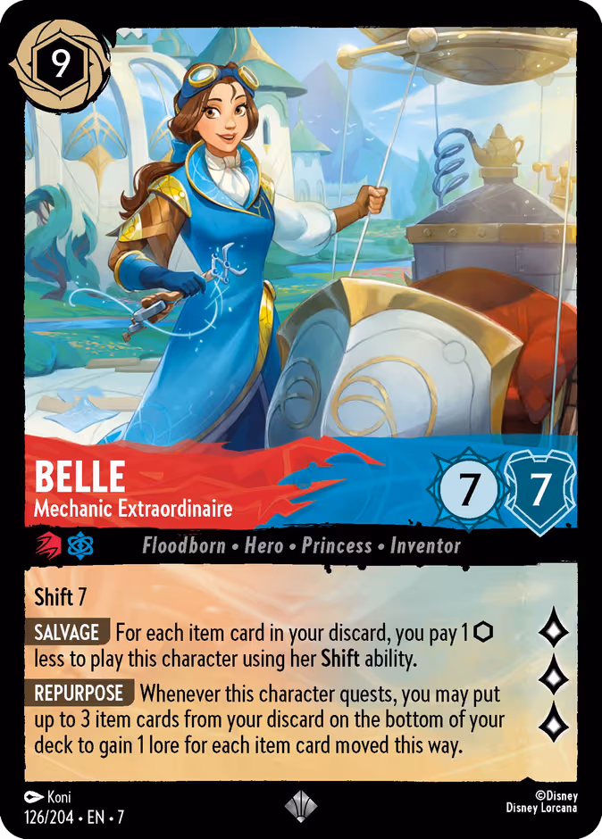 Belle - Mechanic Extraordinaire Lorcana card (126/204, Archazia's Island)