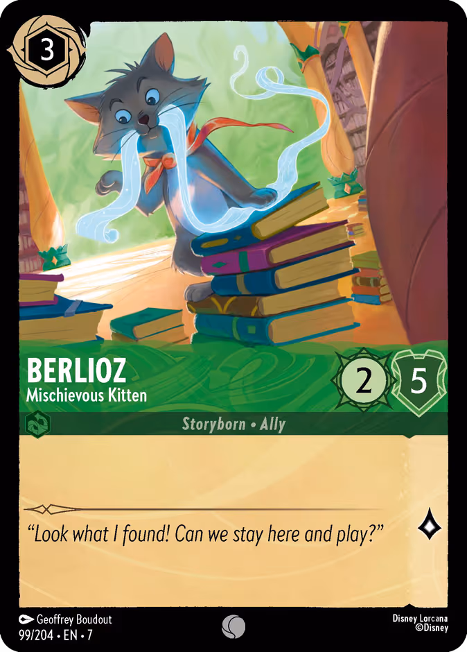 Berlioz - Mischievous Kitten Lorcana card (99/204, Archazia's Island)