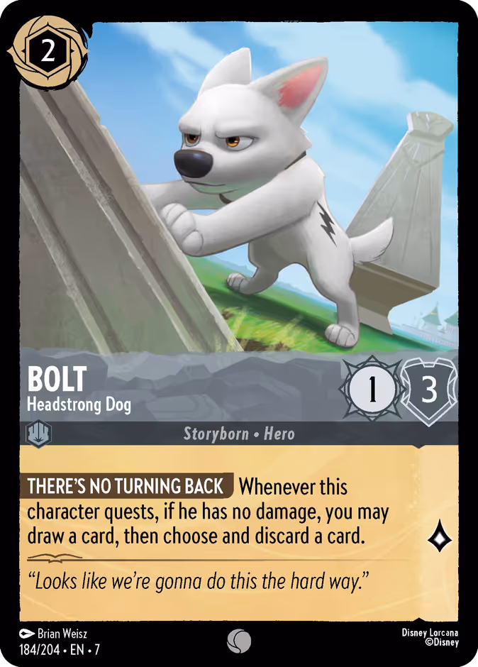 Bolt - Headstrong Dog Lorcana card (184/204, Archazia's Island)