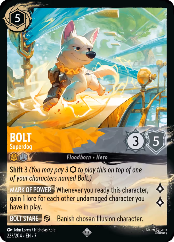 Bolt - Superdog Lorcana card (223/204, Archazia's Island)