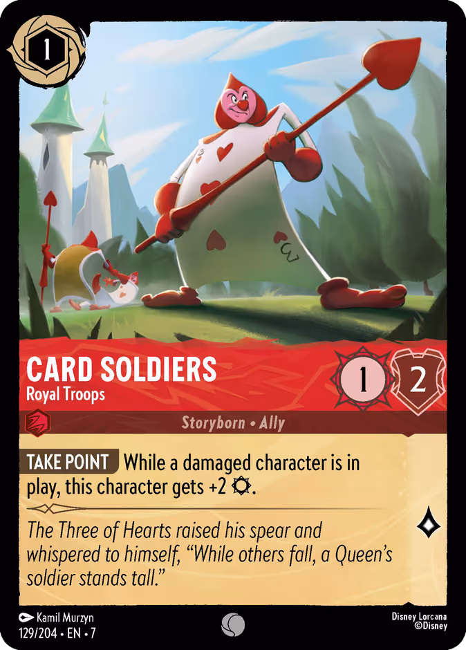 Card Soldiers - Royal Troops Lorcana card (129/204, Archazia's Island)