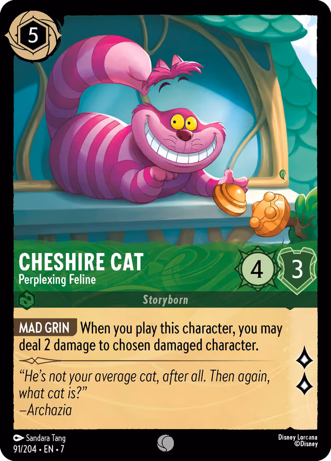 Cheshire Cat - Perplexing Feline Lorcana card (91/204, Archazia's Island)