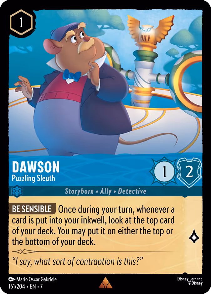 Dawson - Puzzling Sleuth Lorcana card (161/204, Archazia's Island)