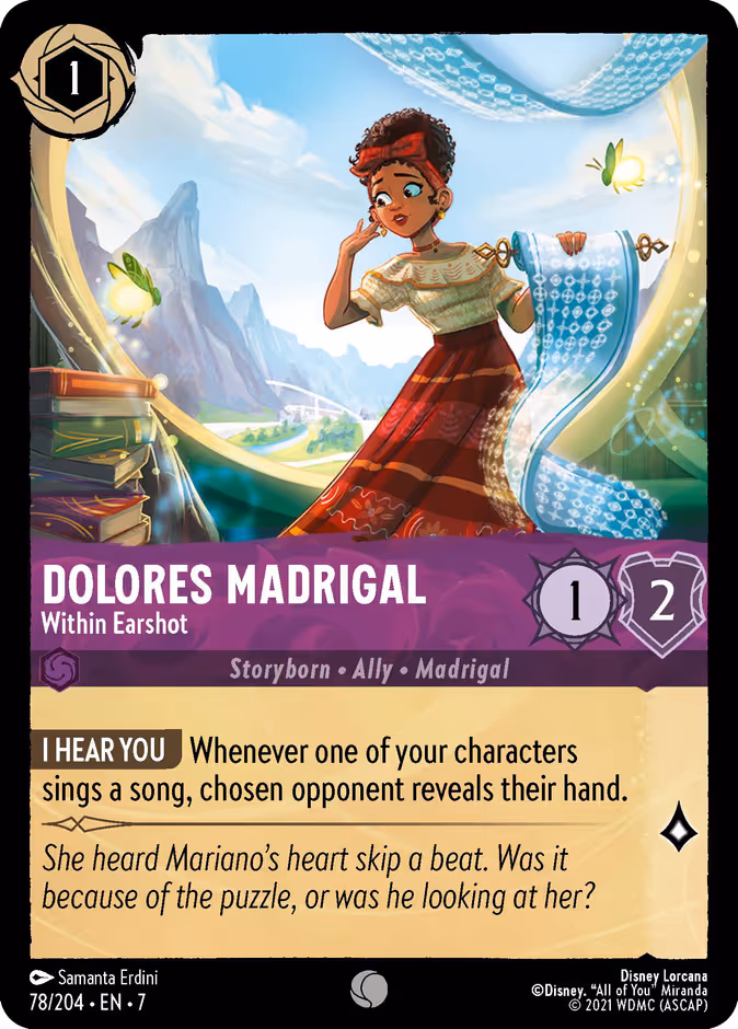 Dolores Madrigal - Within Earshot Lorcana card (78/204, Archazia's Island)