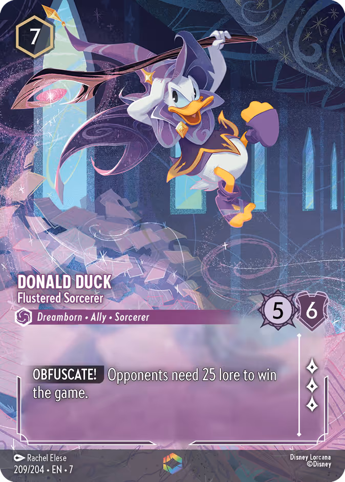 Donald Duck - Flustered Sorcerer Lorcana card (209/204)