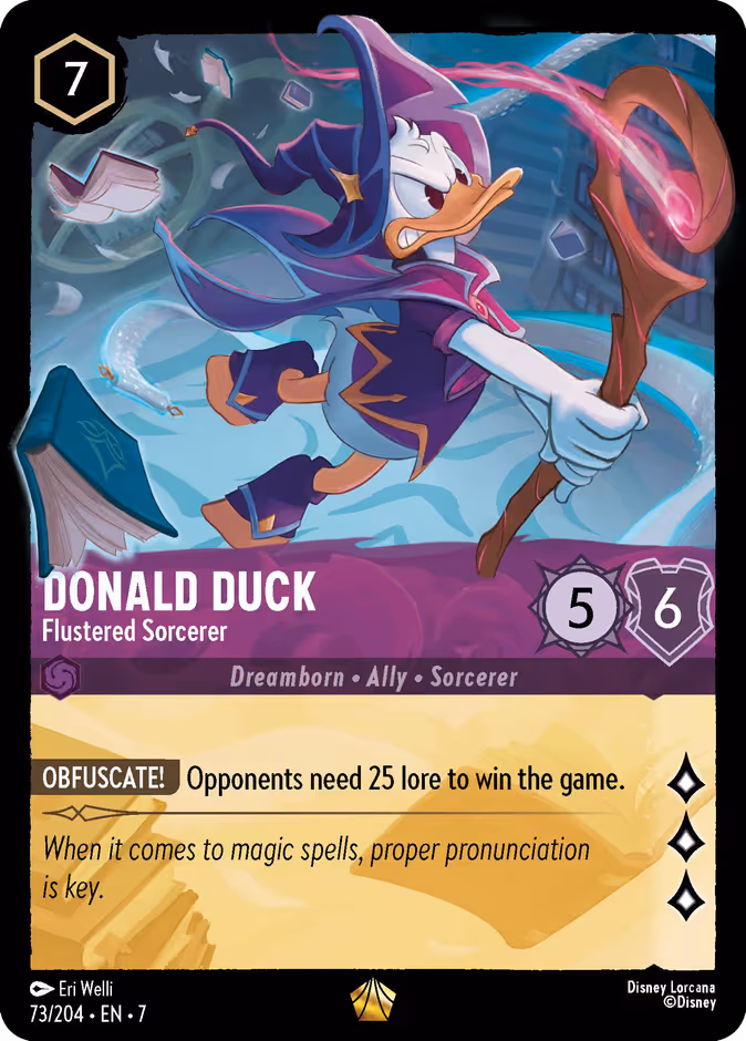 Donald Duck - Flustered Sorcerer Lorcana card (73/204, Archazia's Island)