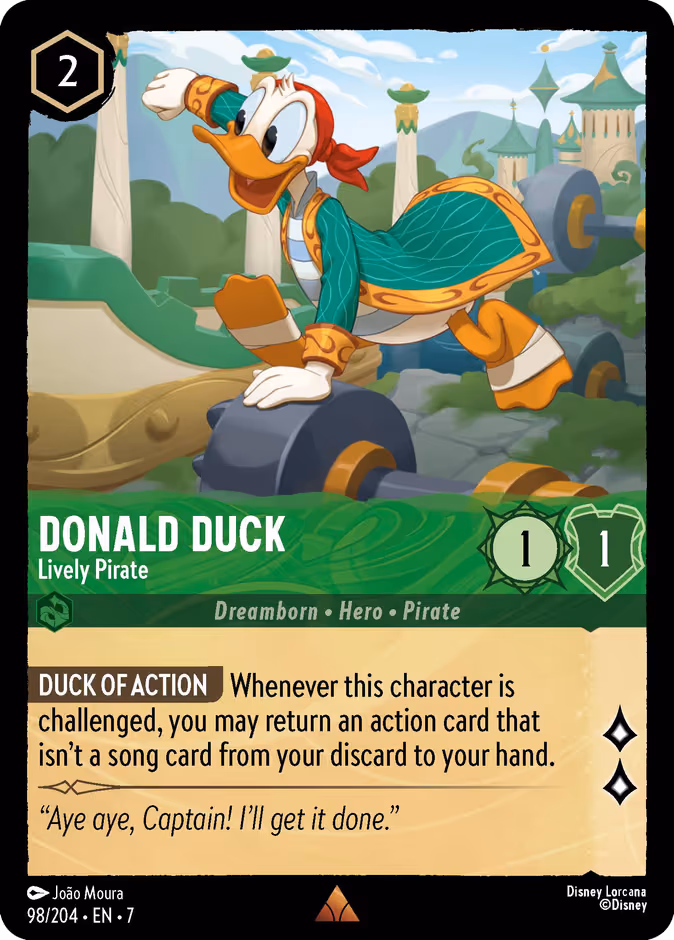 Donald Duck - Lively Pirate Lorcana card (98/204, Archazia's Island)