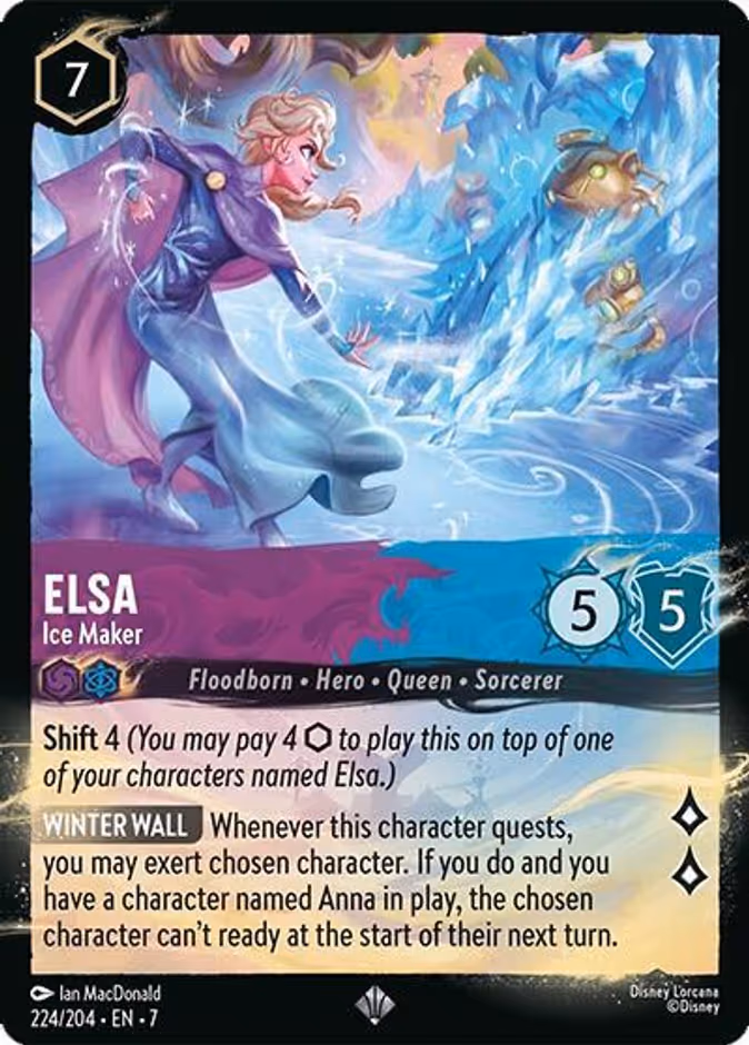 Elsa - Ice Maker Lorcana card (224/204, Archazia's Island)