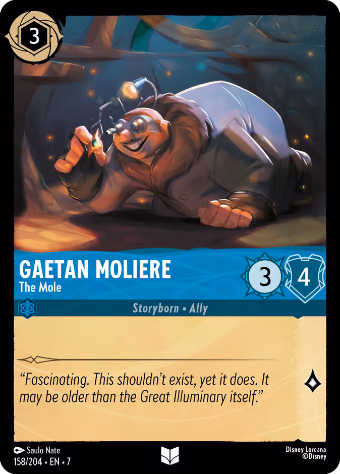 Gaetan Moliere - The Mole Lorcana card (158/204, Archazia's Island)