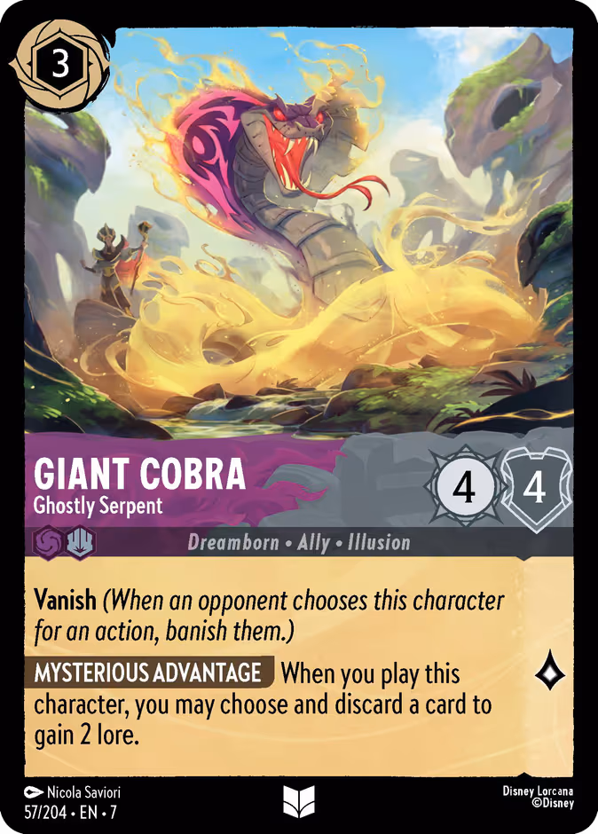 Giant Cobra - Ghostly Serpent Lorcana card (57/204, Archazia's Island)