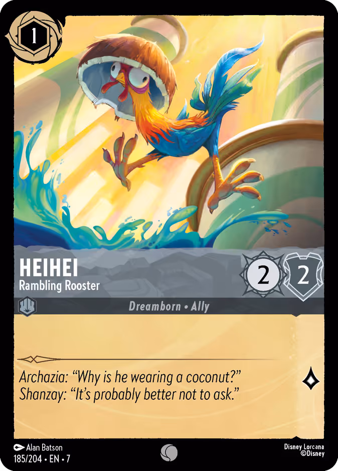 Heihei - Rambling Rooster Lorcana card (185/204, Archazia's Island)