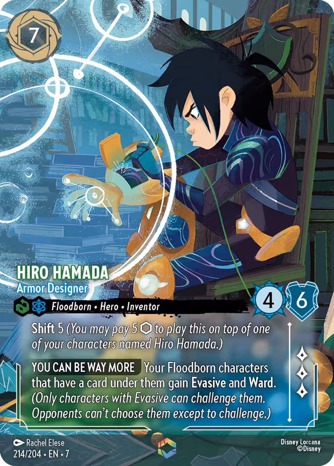 Hiro Hamada - Armor Designer Lorcana card (214/204, Archazia's Island)