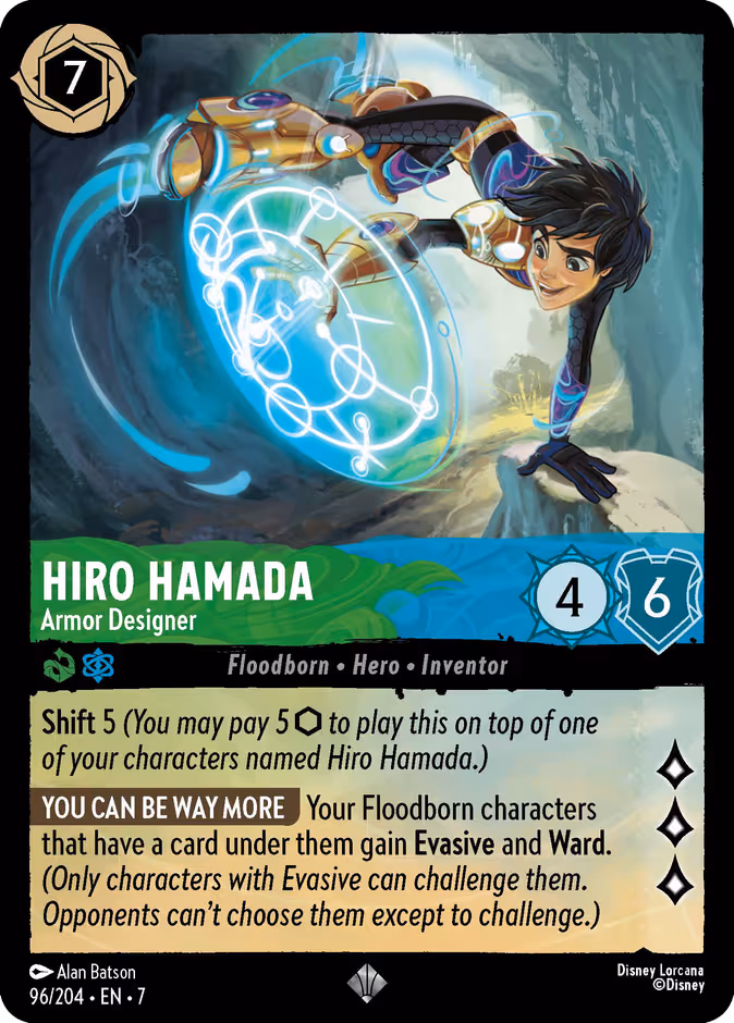 Hiro Hamada - Armor Designer Lorcana card (96/204, Archazia's Island)
