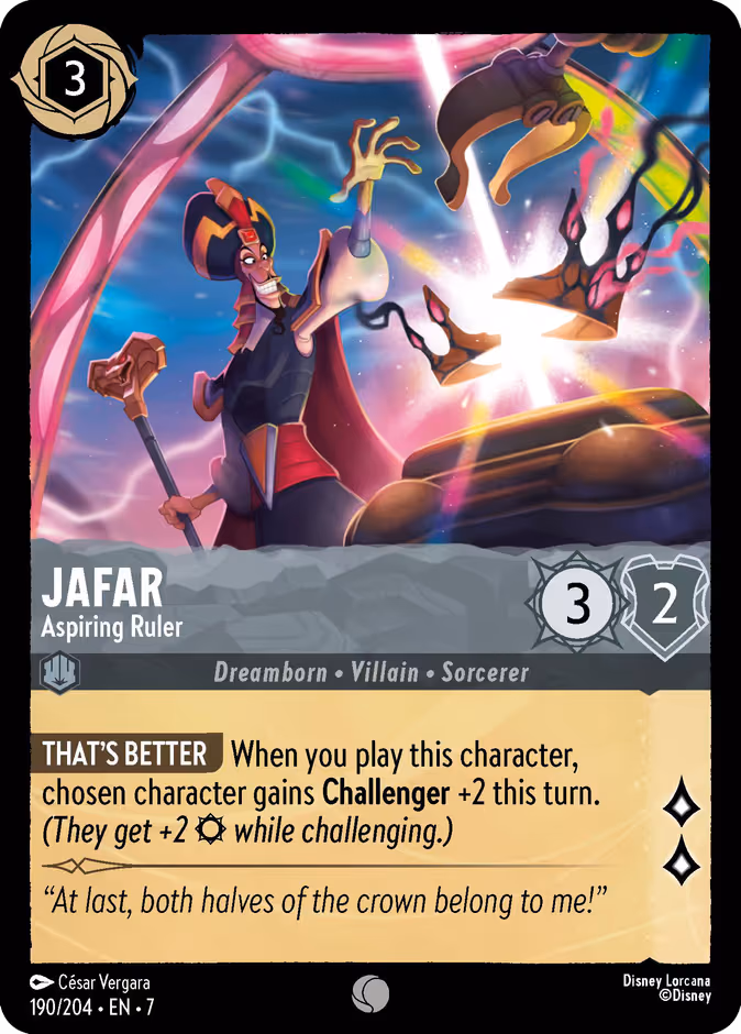 Jafar - Aspiring Ruler Lorcana card (190/204, Archazia's Island)