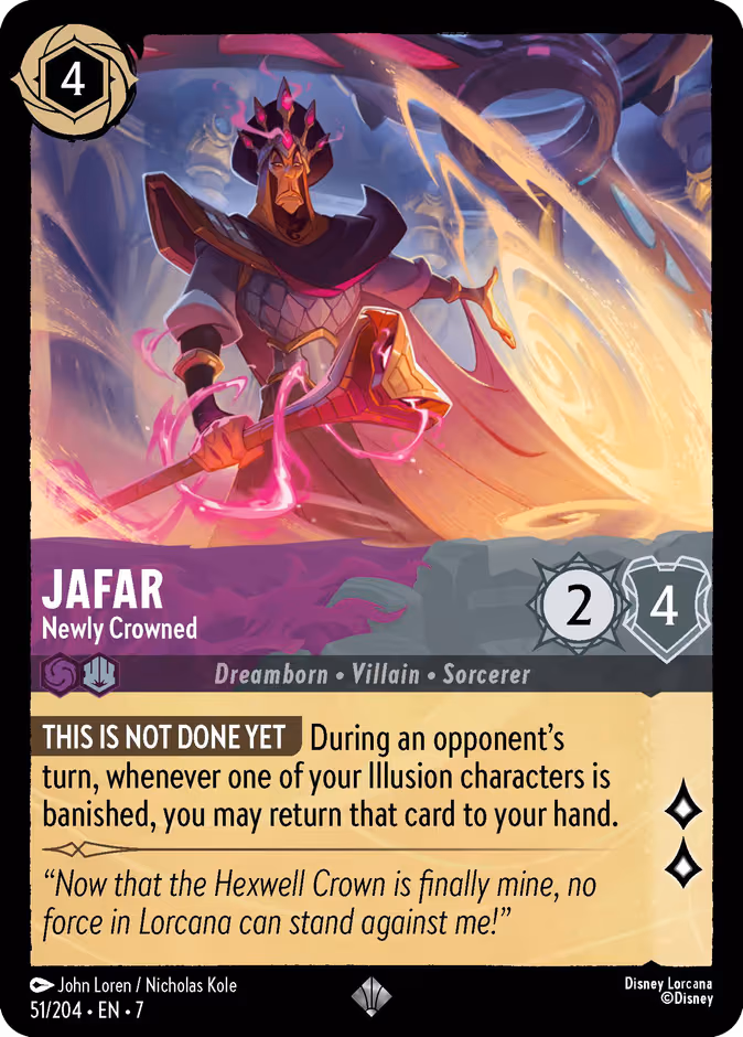 Jafar - Newly Crowned Lorcana card (51/204, Archazia's Island)