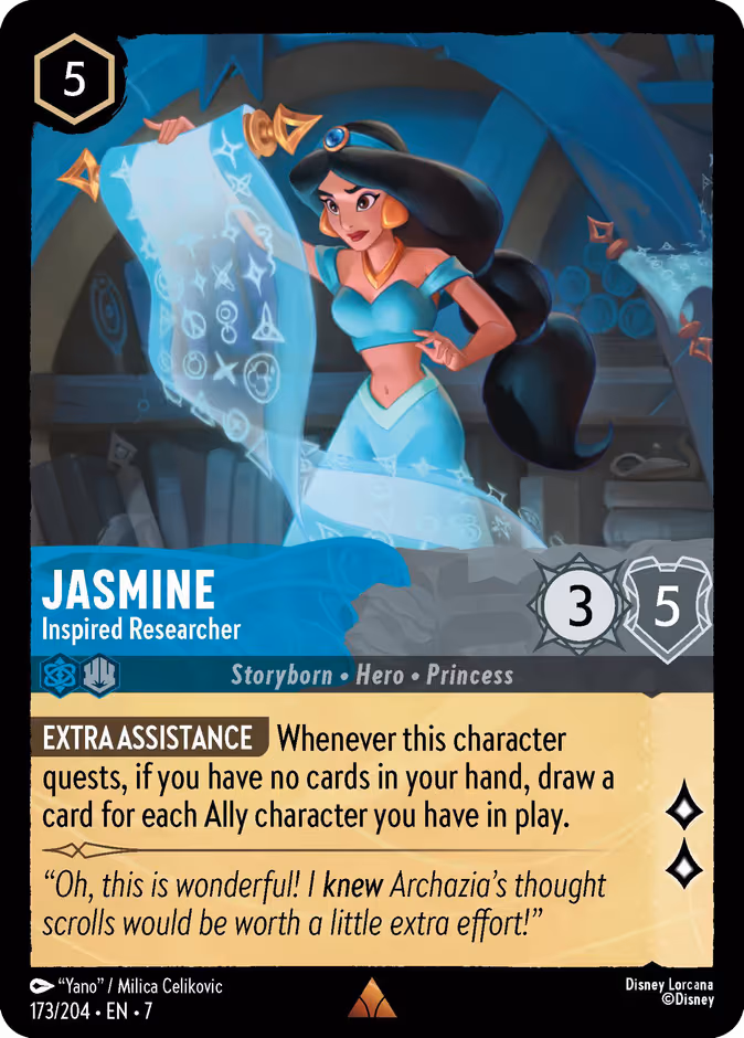 Jasmine - Inspired Researcher Lorcana card (173/204, Archazia's Island)