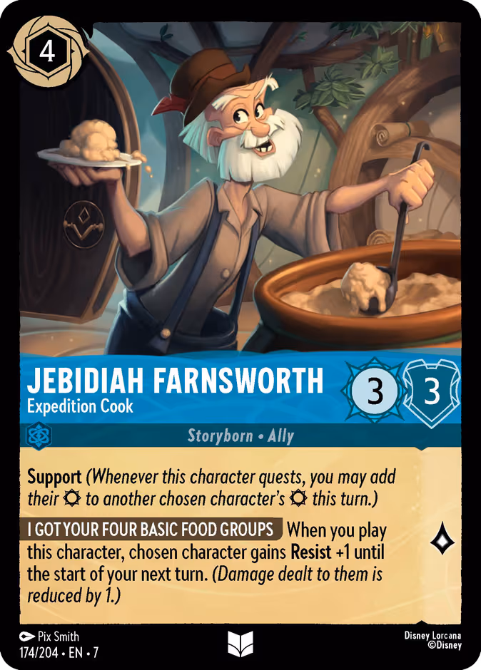 Jebidiah Farnsworth - Expedition Cook Lorcana card (174/204, Archazia's Island)