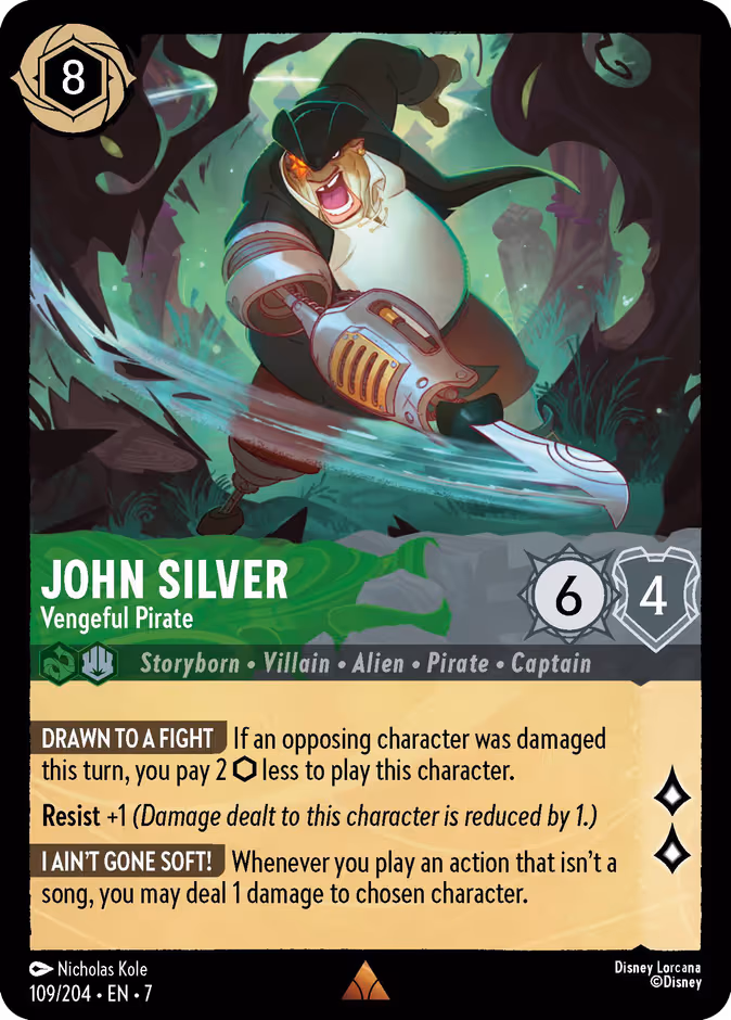 John Silver - Vengeful Pirate Lorcana card (109/204, Archazia's Island)