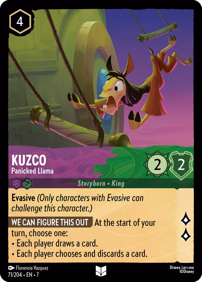 Kuzco - Panicked Llama Lorcana card (71/204, Archazia's Island)
