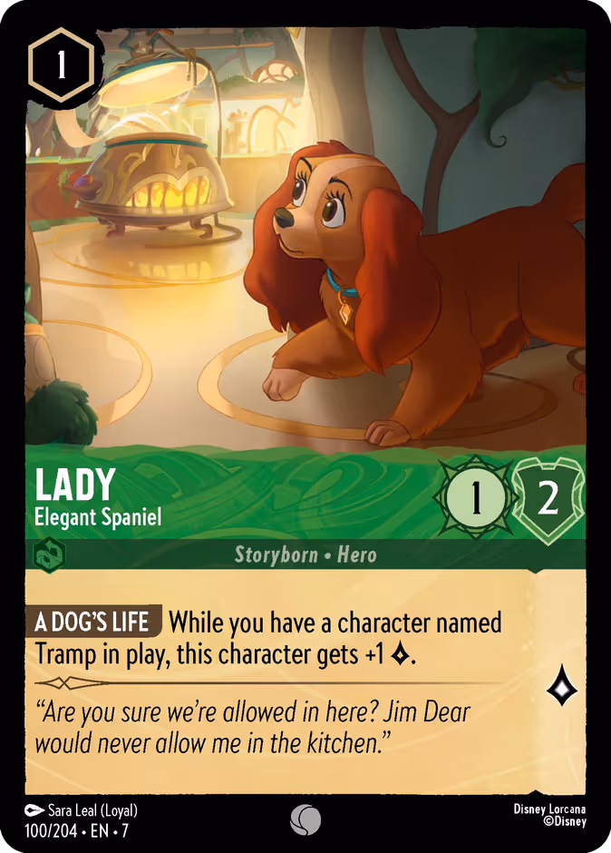 Lady - Elegant Spaniel Lorcana card (100/204, Archazia's Island)