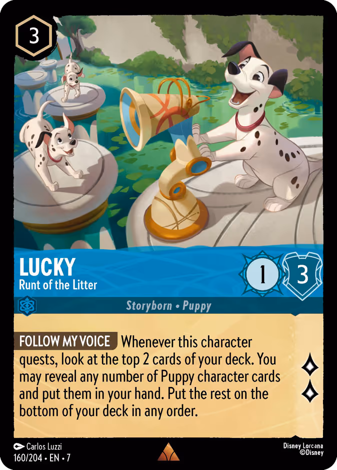 Lucky - Runt of the Litter Lorcana card (160/204, Archazia's Island)