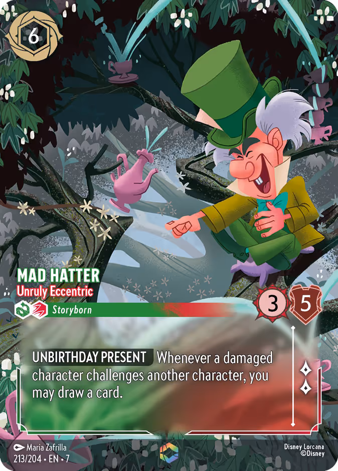 Mad Hatter - Unruly Eccentric Lorcana card (213/204)