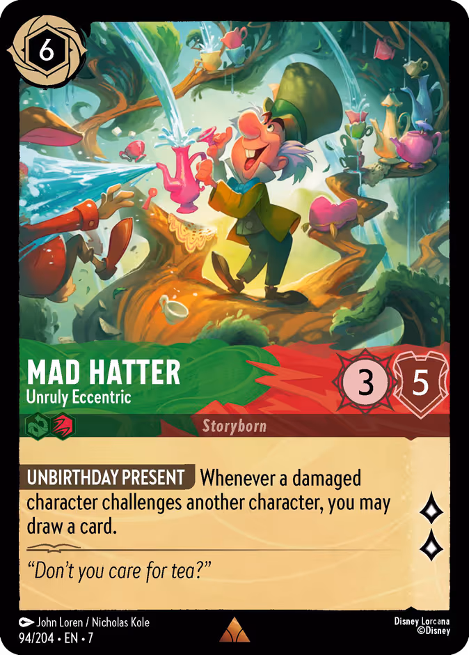 Mad Hatter - Unruly Eccentric Lorcana card (94/204, Archazia's Island)