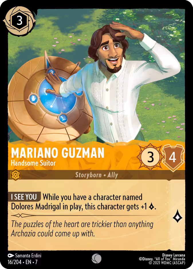 Mariano Guzman - Handsome Suitor Lorcana card (16/204, Archazia's Island)