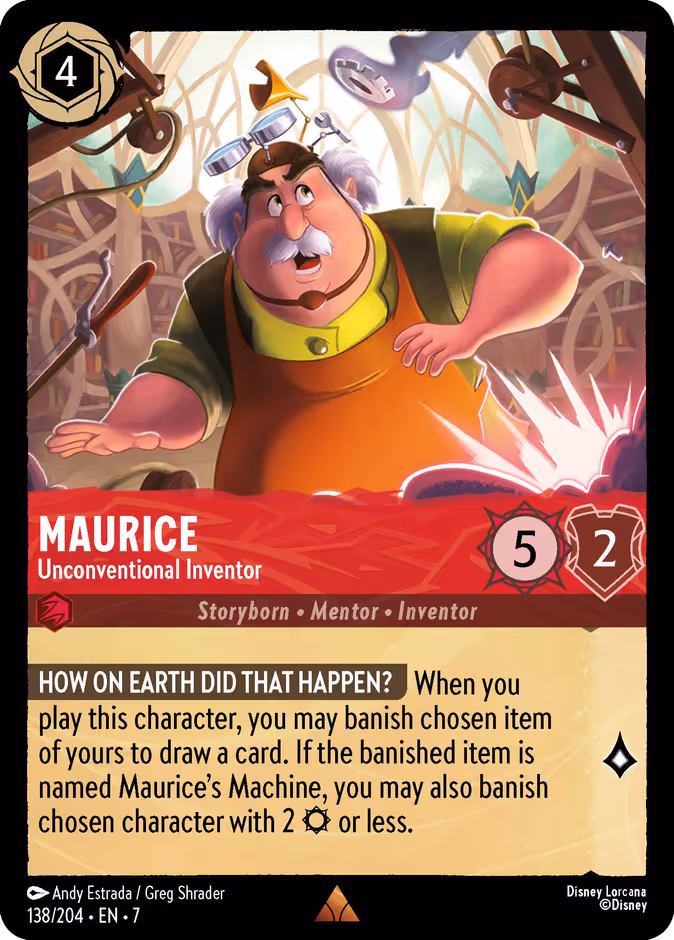 Maurice - Unconventional Inventor Lorcana card (138/204, Archazia's Island)