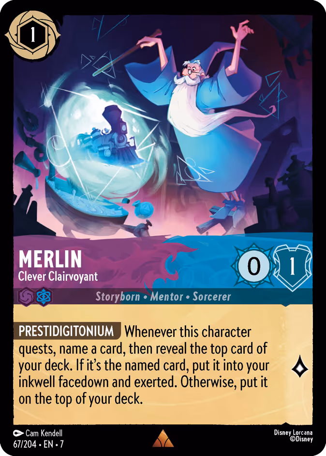 Merlin - Clever Clairvoyant Lorcana card (67/204, Archazia's Island)