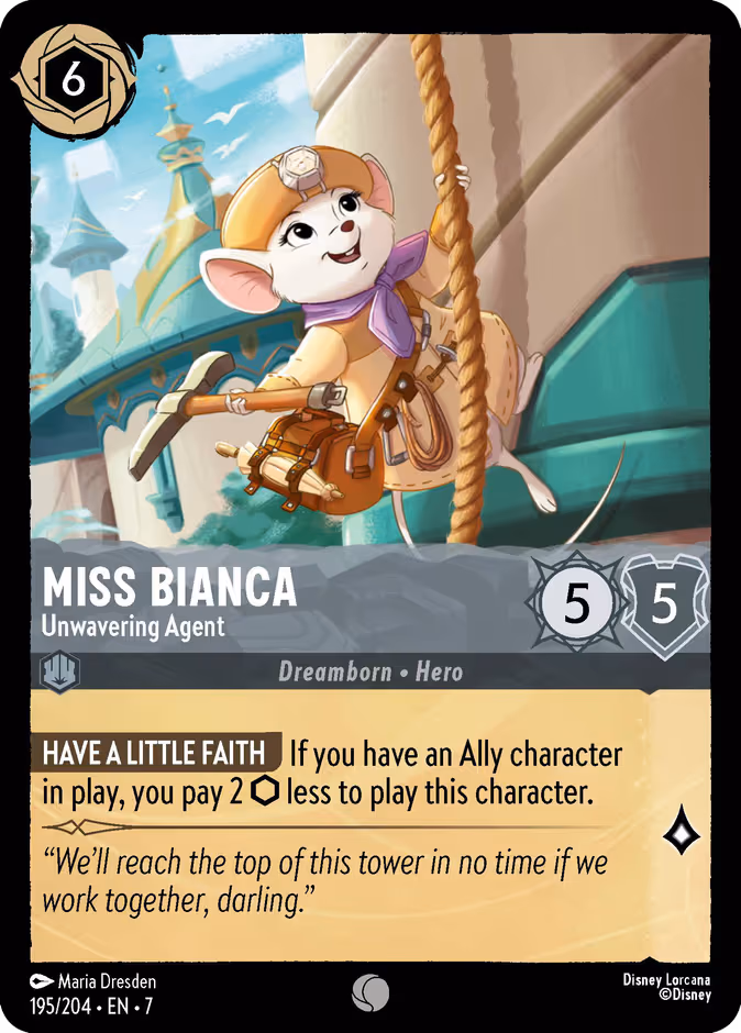 Miss Bianca - Unwavering Agent Lorcana card (195/204, Archazia's Island)