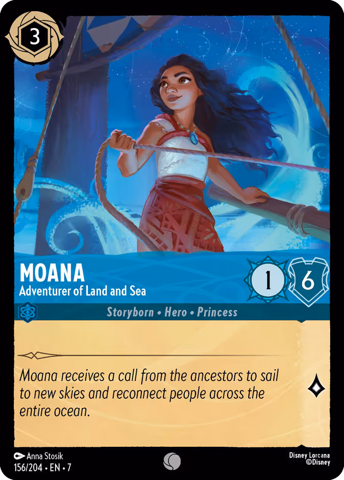 Moana - Adventurer of Land and Sea Lorcana card (156/204, Archazia's Island)