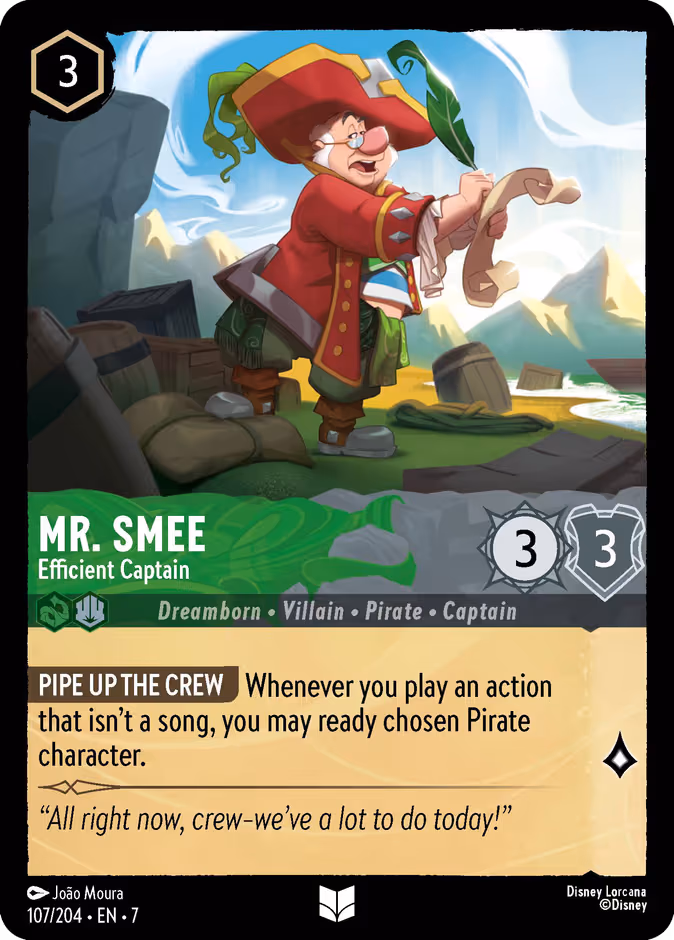 Mr. Smee - Efficient Captain Lorcana card (107/204, Archazia's Island)