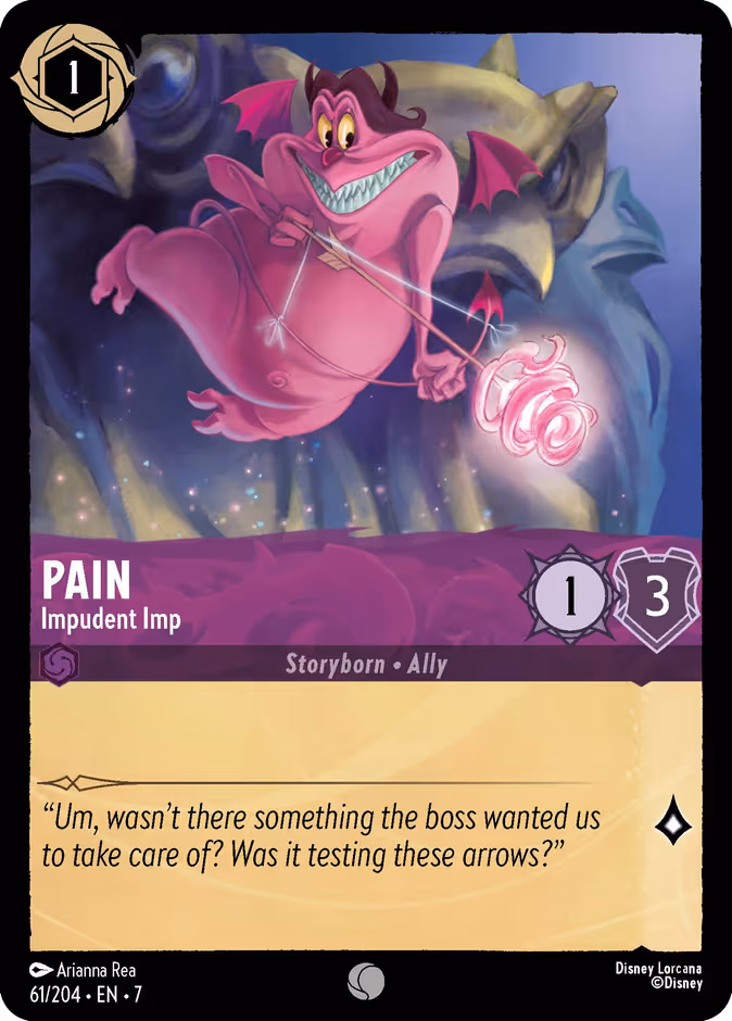 Pain - Impudent Imp Lorcana card (61/204, Archazia's Island)