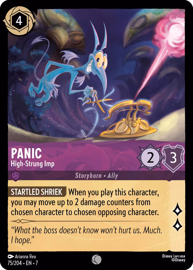 Panic - High-Strung Imp Lorcana card (75/204, Archazia's Island)