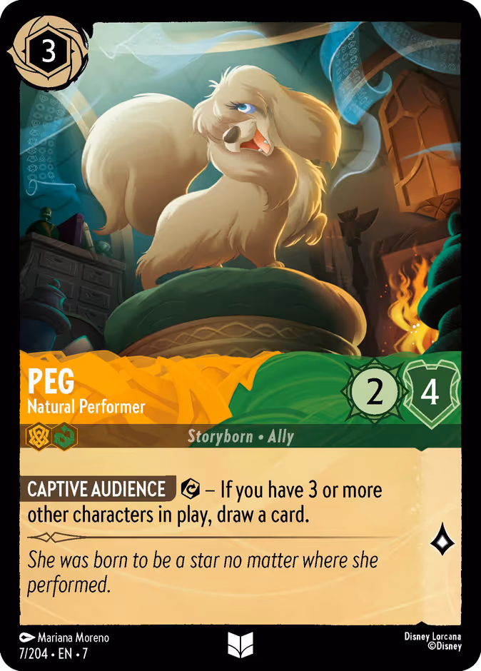Peg - Natural Performer Lorcana card (7/204, Archazia's Island)