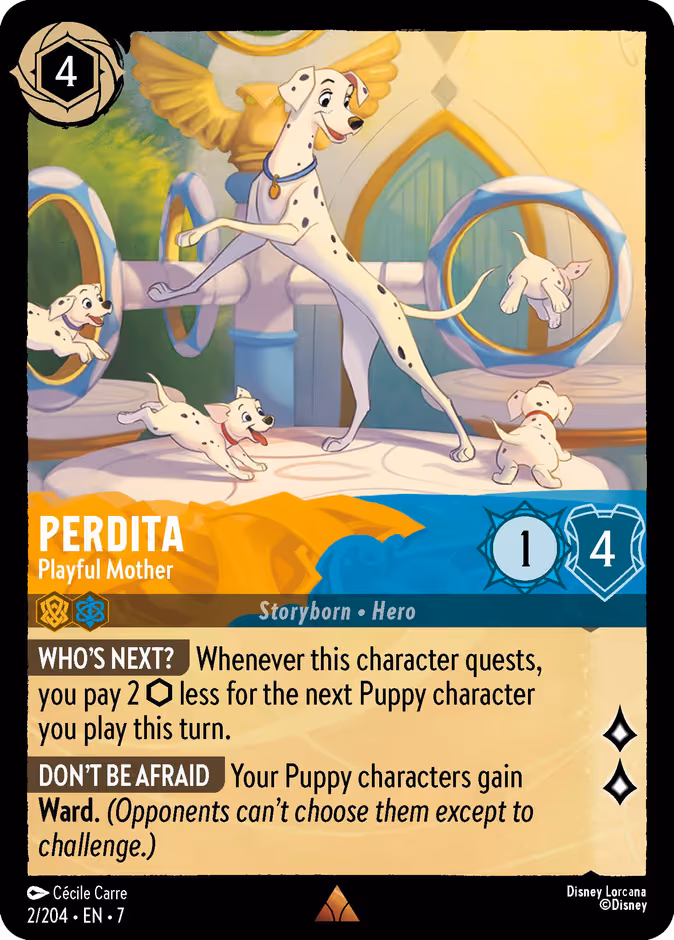 Perdita - Playful Mother Lorcana card (2/204, Archazia's Island)