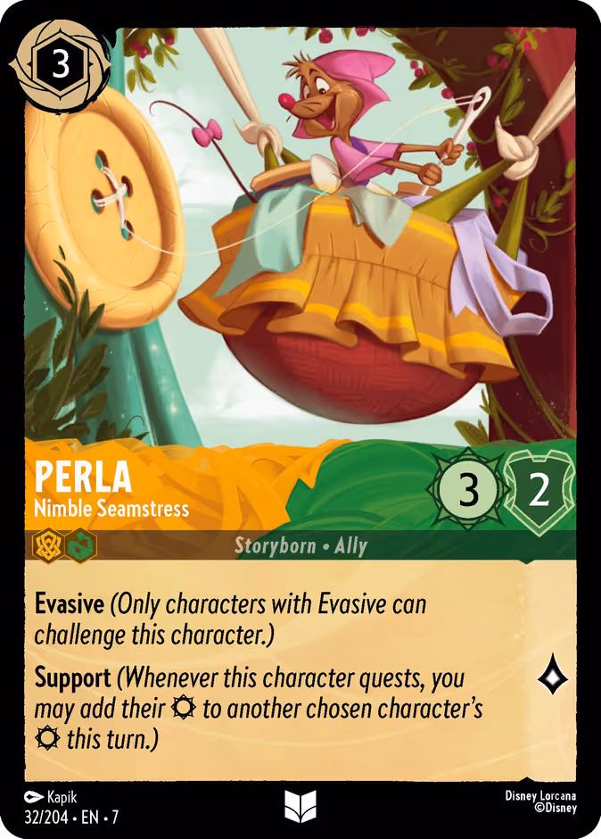 Perla - Nimble Seamstress Lorcana card (32/204, Archazia's Island)