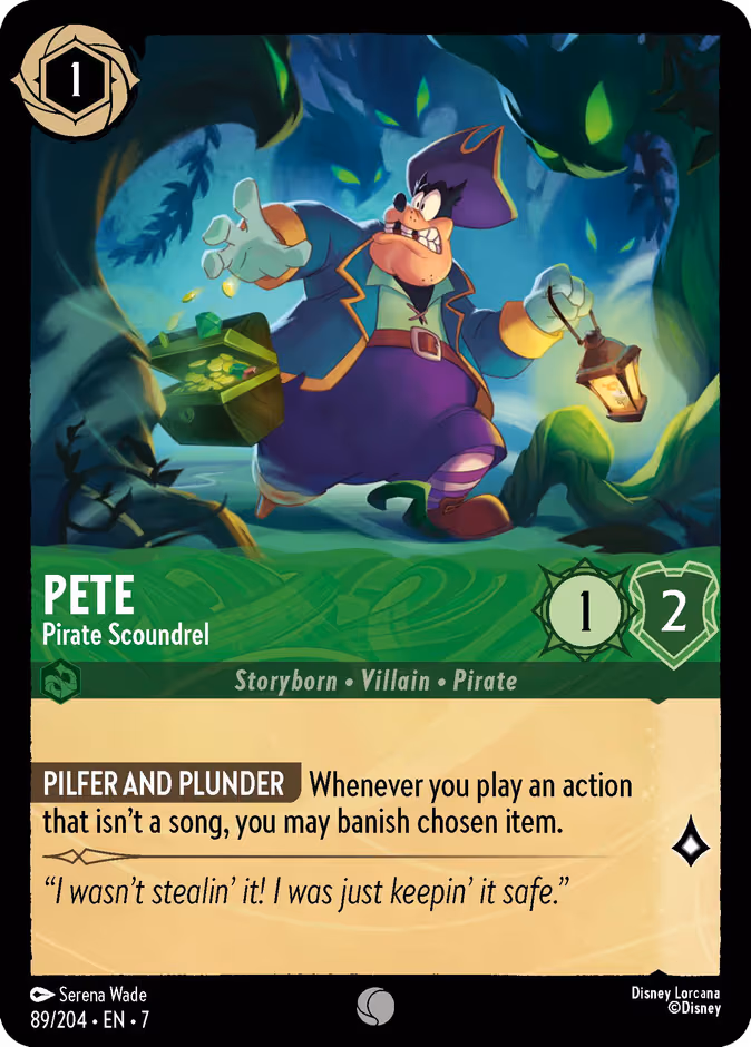 Pete - Pirate Scoundrel Lorcana card (89/204, Archazia's Island)