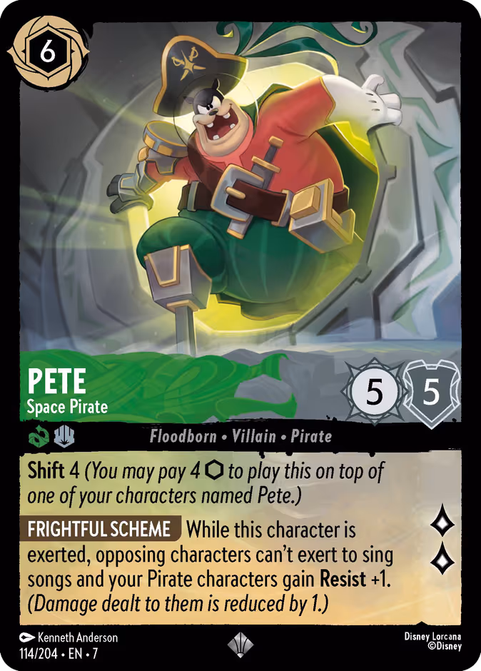 Pete - Space Pirate Lorcana card (114/204, Archazia's Island)
